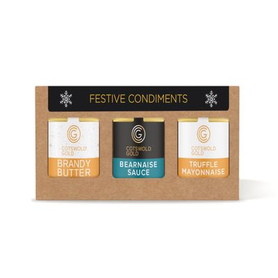 Cotswold Gold Festive Condiments Trio - Gourmet Christmas Sauces & Chutneys Set (1 x 180g, 2 x 150g)