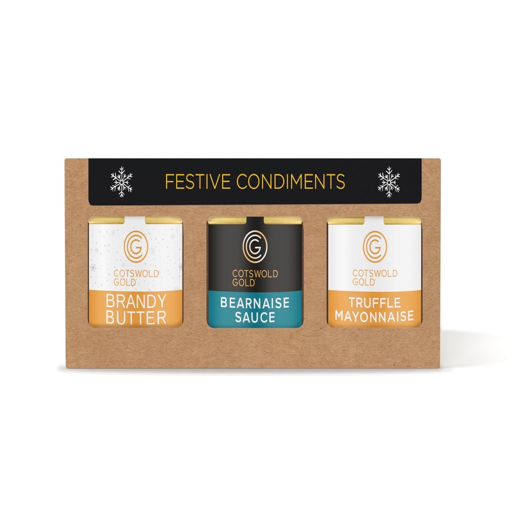 Cotswold Gold Festive Condiments Trio - Gourmet Christmas Sauces & Chutneys Set (1 x 180g, 2 x 150g)