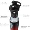 Stainless Steel Shaker Bottle with Noise-Free Design - Patented 24 oz Insulated Metal Shakers Bottles Cup for Protein Mixes and Pre Workout 100% Leak Proof (Dark Flame) view 2