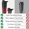 Stainless Steel Shaker Bottle with Noise-Free Design - Patented 24 oz Insulated Metal Shakers Bottles Cup for Protein Mixes and Pre Workout 100% Leak Proof (Dark Flame) view 3