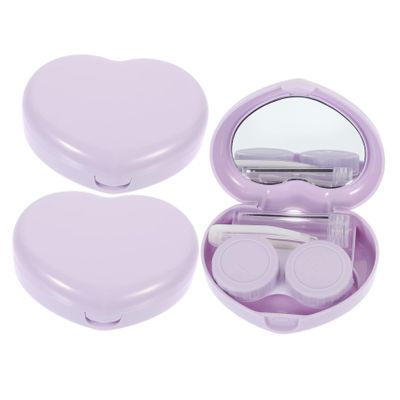 Hoement Contact Case Kit with Mirror 3 Sets Eye Organizer Travel Soaking Container