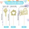 24 Pcs Sweet Home Cupcake Toppers Gold Glitter Key New Home Cupcake Picks Housewarming Party Decorations House Warming Decoration Party Housewarming Cake Decorations Housewarming Party Favors view 2