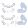 Brigtviee Instant Veneers Dentures,2 Pair False Teeth,Snap on Dentures,Clip on Veneers Top and Bottom, Adjustable Temporary Fake Teeth,Teeth Veneers for Men and Women with Mini Tweezers view 1