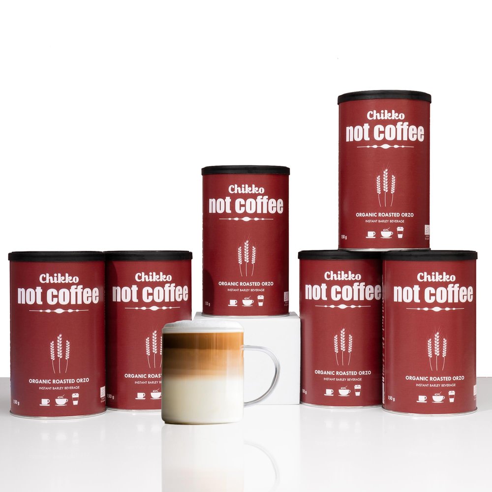Chikko Not Coffee BIO Barley Coffee Instant 6 x 150g - Roasted Barley - Alternative to Decaffeinated Coffee - Free from Additives and Chemicals - 100% European Product