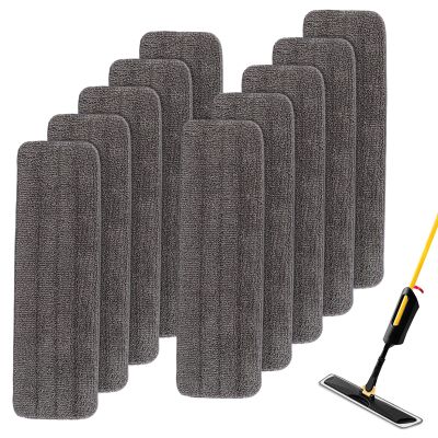 BeiLan Replacement Mop Pads for Rubbermaid 18" & 17" Mops - 10 Pack Wet & Dry Microfiber Mop Refills, Gray