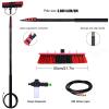 3.6 - 6 M Telescopic Cleaning Brush, Telescopic Hydrocleaner, Water Powered, Soap Dispenser, Cleaning Solar Panels, Window Cleaning Kit, Washing Trucks, Bus, Cars (55cm Brush Head,6M) view 4