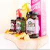 InterCheese | Crackers & Chutneys Selection Trio Hamper including Cheese & Chives, Chilli, Ginger & Cumin, Rosemary & Garlic Crackers with Pear & Plum, Hot Beetroot, Caramelised Onion Chutney view 2