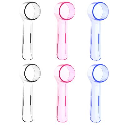 6 PCS Toothbrush Covers, Toothbrush Head Dustproof Germs, Portable Electric Toothbrush Head Cap, Transparent Electric Toothbrush Head Cover for Camping Travel Family (Three Colors)