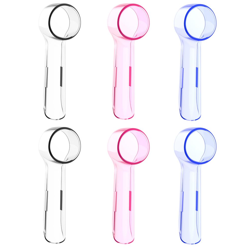 6 PCS Toothbrush Covers, Toothbrush Head Dustproof Germs, Portable Electric Toothbrush Head Cap, Transparent Electric Toothbrush Head Cover for Camping Travel Family (Three Colors)