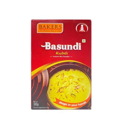 BAKERS Instant Basundi Mix, 100% Veg Indian Sweets and Dessert, Easy to Make Authentic Taste and Flavours - 100g (Pack Of 1)