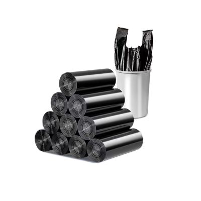 10L 46x60cm Rubbish Bags Household Black Trash Bags Disposable Portable Vest Kitchen Bin Liners Dustbin Garbage Bags,10 rolls/200pcs