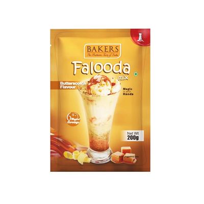 BAKERS Butter Scotch Flavoured Falooda Powder, No Sugar Needed Instant Falooda Premix - 200g (Pack Of 3)
