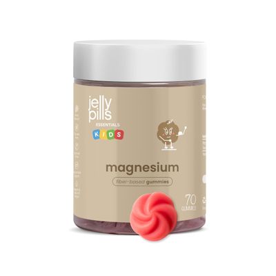 Jelly Pills Kids Gummies 810 mg Magnesium Citrate and Vitamin B6 Kids - 70 Berry Flavoured Vegan Gummies - No Added sugars - Reduces Tiredness and Fatigue - 90 mg Magnesium