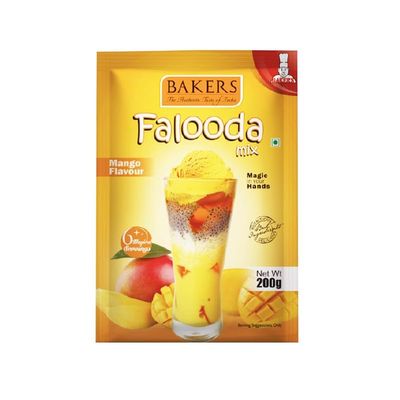 BAKERS Mango Flavoured Falooda Powder, No Sugar Needed Instant Falooda Premix - 200g (Pack Of 3)