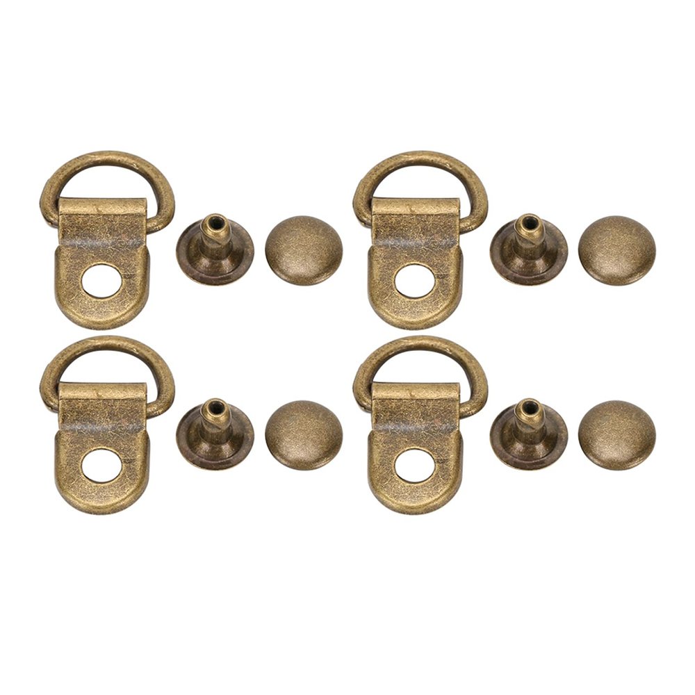 100 Sets Metal Boot Hooks Lace Fittings Brass Shoe Lace Buckles Leather Bags DIY Riveting Tools for Camp Hike Climbing Repair Leather Boot Shoes Repair Buckle