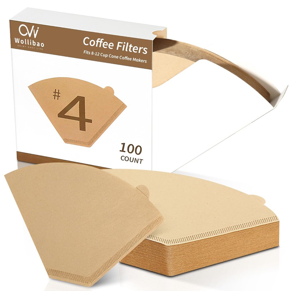 Coffee Filters 4 Cone Paper for Ninja Coffee Maker, 100pcs Unbleached #4 Filter for Ninja Programmable Brewer Machine