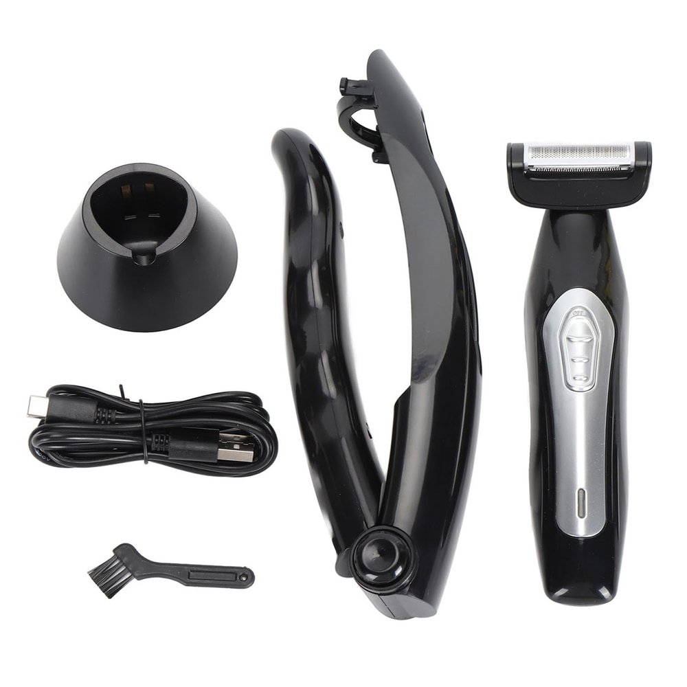 Ejoyous Electric Back Trimmer for Men, Body Hair Removal Groomer with Detachable Long Handle Wet Or Dry Use Back Groomer for Face Chest Hands