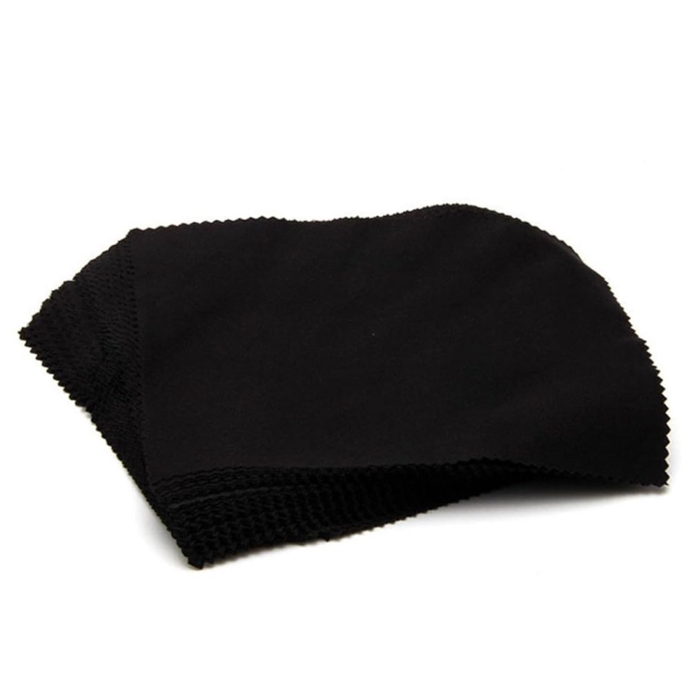 Anneome Microfiber Lens Clean Cloth Sunglasses Cleaning Cloth 100Pcs 15X15Cm Black Reusable Portable for Wiping Cellphone Screen Computer Tablet Eyeglasses