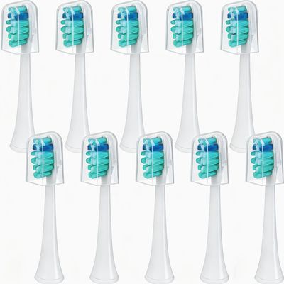 10 Pieces Standard Replacement Brush Heads, Ultra Sonic Soft Toothbrush Heads with Covers, Plaque Defence Clean Brush Heads, Densely Bristles Toothbrush Heads for Meihong Philips 601/605/902/903