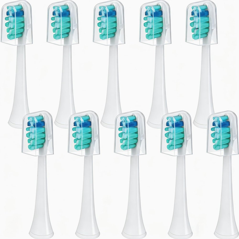 10 Pieces Standard Replacement Brush Heads, Ultra Sonic Soft Toothbrush Heads with Covers, Plaque Defence Clean Brush Heads, Densely Bristles Toothbrush Heads for Meihong Philips 601/605/902/903