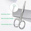ANKROYU Beard and Nose Hair Scissors, Stainless Steel Rounded Tip Scissors for Moustache, Eyebrows, Nose, and Beard Trimming, Professional Grooming Shears for Precision Cutting view 3