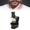 ANKROYU Beard Brush Kit, Plastic, Nylon Bristles Beard Care Kit, Beard Cleaning Brush, Men Beard Brush, Pocket Beard Brush with Holder Soaping Bowl for Home Travel view 3
