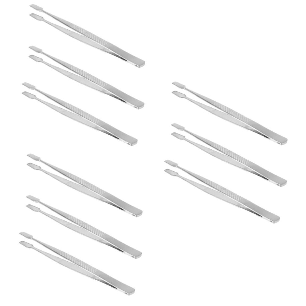 FRCOLOR 9pcs False Eyelash Tweezer Stamp Nipper Stainless Steel Stamp Tweezer for Eyelash Application Pointy Tip Design and Makeup Application