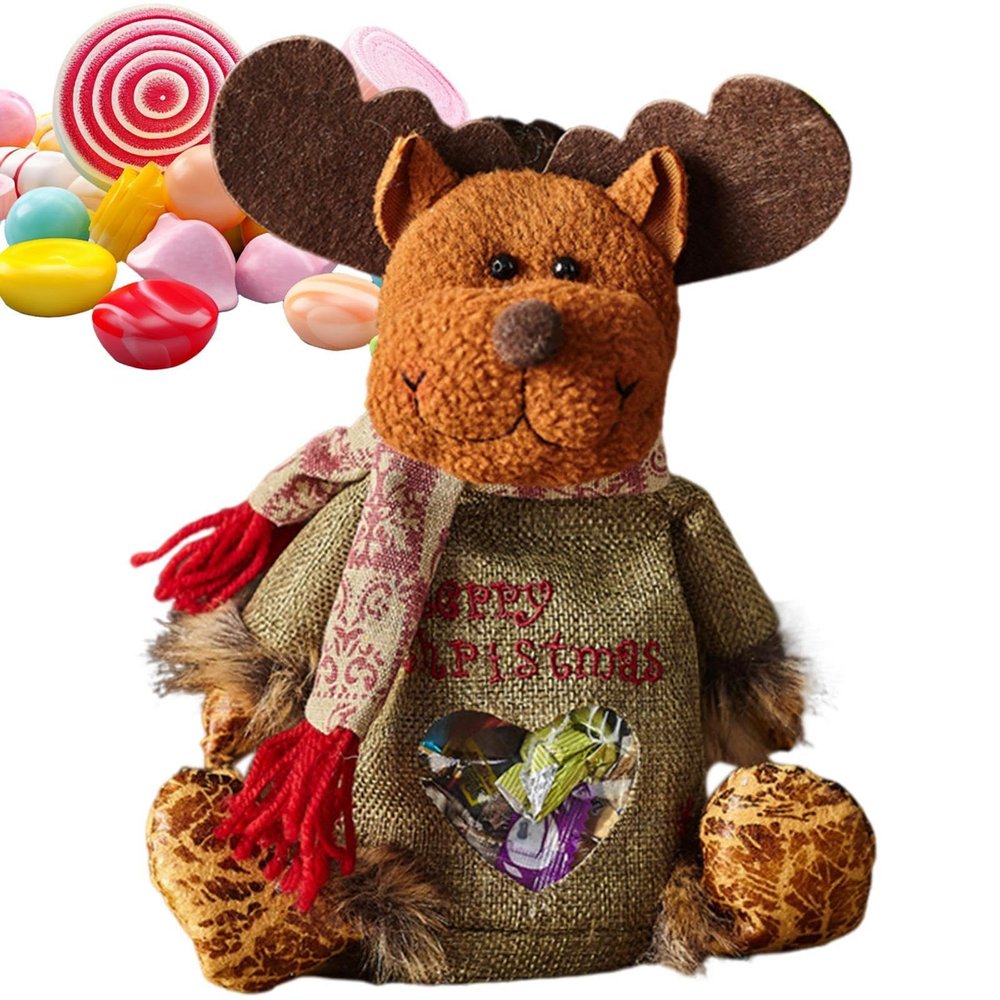 Christmas Eve Bags, Christmas Candy Bags for Doll | Bag Bags with Doll,Goody Bag Fabric Bag for Table Decoration, Office, Christmas Tree