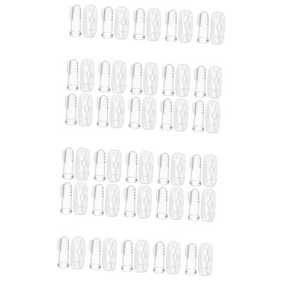 Healvian 30sets Boy Girl Finger Toothbrush Silicone Teeth Cleaning Tool Storage Cases for Oral Care at Home Travel