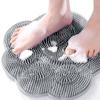 Defresit Larger Shower Foot Scrubber and Massager Mat with Non-Slip Suction Cups - Cleans, Exfoliates, Massages Feet Without Bending, Improves Foot Circulation, Relieves Tired Feet (Grey) view 1