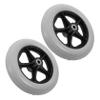 Parliky Wheelchair Front Wheels 8-inch Solid Universal Replacement Casters for Electric and Manual Wheelchairs, Wide Gray Non-inflatable Tires, 2pcs Sturdy Walker and Cart Accessories view 1