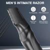 AOGOE Body Hair Trimmer Men, 3in1 Electric Groin Hair Trimmer, IPX5 Waterproof Wet and Dry Body Shavers, Rechargeable Body Groomer for Private Part & Pubic Hair, Electirc Razor for Men Ball Trimmer view 2