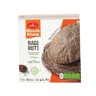 Haldiram's Minute Khana Ragi Roti - 360g, Authentic Indian Flatbread, Easy-to-Prepare, No Artificial Preservatives, Product from India Multiple Pack (Pack of 1)