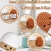 2 Pcs Coffee Gifts Mini Emotional Support Crochet Coffee Bean Set - Espresso Love And Favorite Human Bean, Cool Emotional Support Plush Gift for Latte Lover, Crochet Office Decor for Women Men view 3
