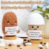 2 Pcs Coffee Gifts Mini Emotional Support Crochet Coffee Bean Set - Espresso Love And Favorite Human Bean, Cool Emotional Support Plush Gift for Latte Lover, Crochet Office Decor for Women Men view 4