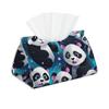 Round and Cute Panda Tissue Box Cover, Tissue Box Holder, Facial Box Cover for Storage on Bathroom Vanity, Countertop, Bedroom Dresser view 1