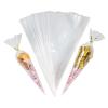 100Pcs Cellophane Cone Bags for Sweets, Sweet Cones Bags with Ties,13x25cm Party Cones Bags for Sweets, Triangle Transparent Sweet Cones for Snacks Popcorn Chocolates Candy view 1