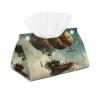 Steampunk Airship Flying in The Air Tissue Box Cover, Tissue Box Holder, Tissue Holders Decorative Organizer for Home Decor, Tabletop and Car view 1