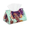 Fashion Girl with Purple Hair Tissue Box Cover, Facial Tissue Holder, Decorative Napkin Dispenser Organizer for Car, Home, Office Accessories view 1