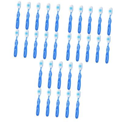 Baluue 30pcs Short Toothbrushes Prison Use Portable Safety Small Toothbrushes for Travel Cleaning Tools Small Head