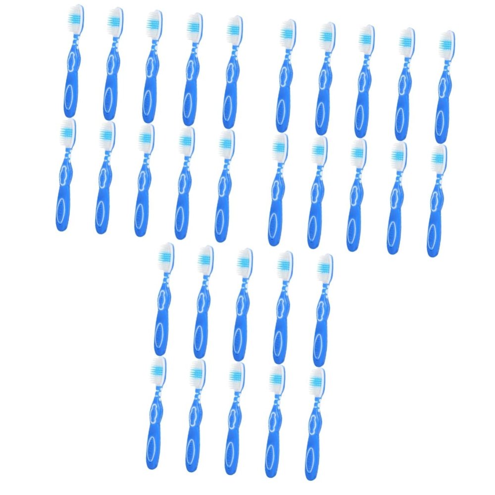 Baluue 30pcs Short Toothbrushes Prison Use Portable Safety Small Toothbrushes for Travel Cleaning Tools Small Head