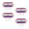4 Pcs Venus Compatible Razor Blades, Snap Razor Refill for Women, 3-Layer Heads, Enhanced Smooth Shaving Performance, Purple view 1