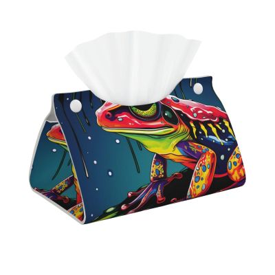 Nightmarish Frog Tissue Box Cover, PVC Leather Tissue Box Holder Napkins Box Covers for Home/Office/Car Decoration