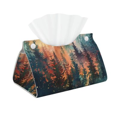 Misty Forest Natural Scenery Tissue Box Cover Tissue Box Holder Tissue Box Dispenser for Facial Tissue, Napkins, Dryer Sheets