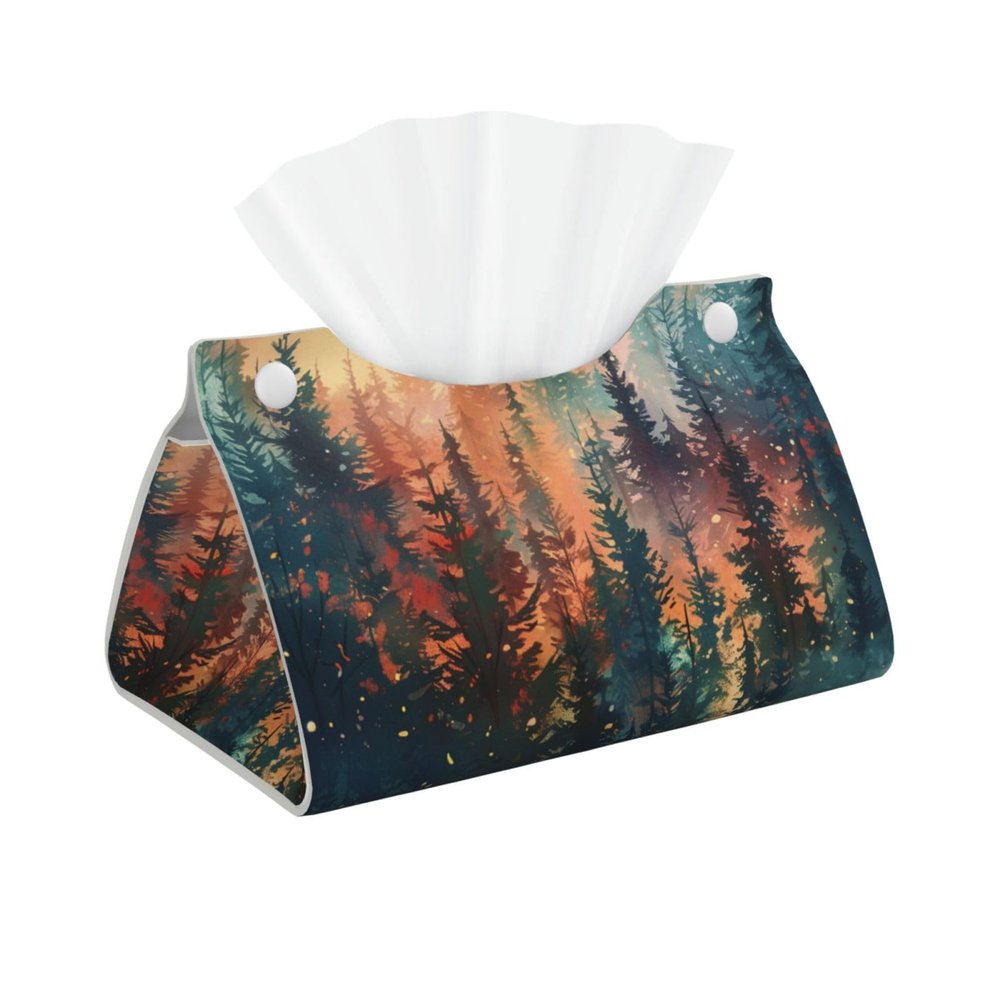Misty Forest Natural Scenery Tissue Box Cover Tissue Box Holder Tissue Box Dispenser for Facial Tissue, Napkins, Dryer Sheets