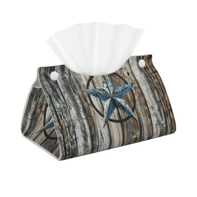 Metal Star Hanging on Wooden Wall Tissue Box Cover, Tissue Box Holder, Facial Box Cover for Storage on Bathroom Vanity, Countertop, Bedroom Dresser