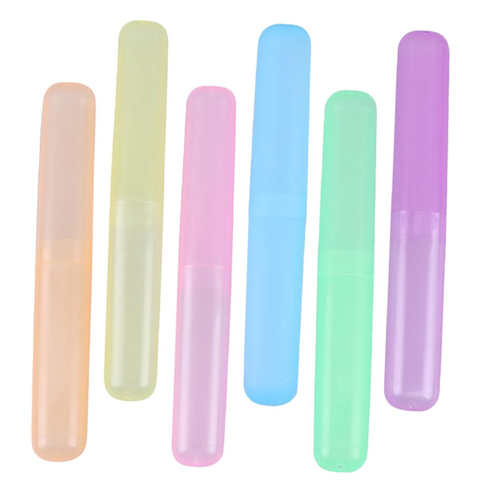 BCOATH 6pcs Travel Toothbrush Holder Toothbrush Cases and Toothpaste Organizers Portable and Compact Storage Box for Go