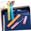 BCOATH 6pcs Travel Toothbrush Holder Toothbrush Cases and Toothpaste Organizers Portable and Compact Storage Box for Go view 2