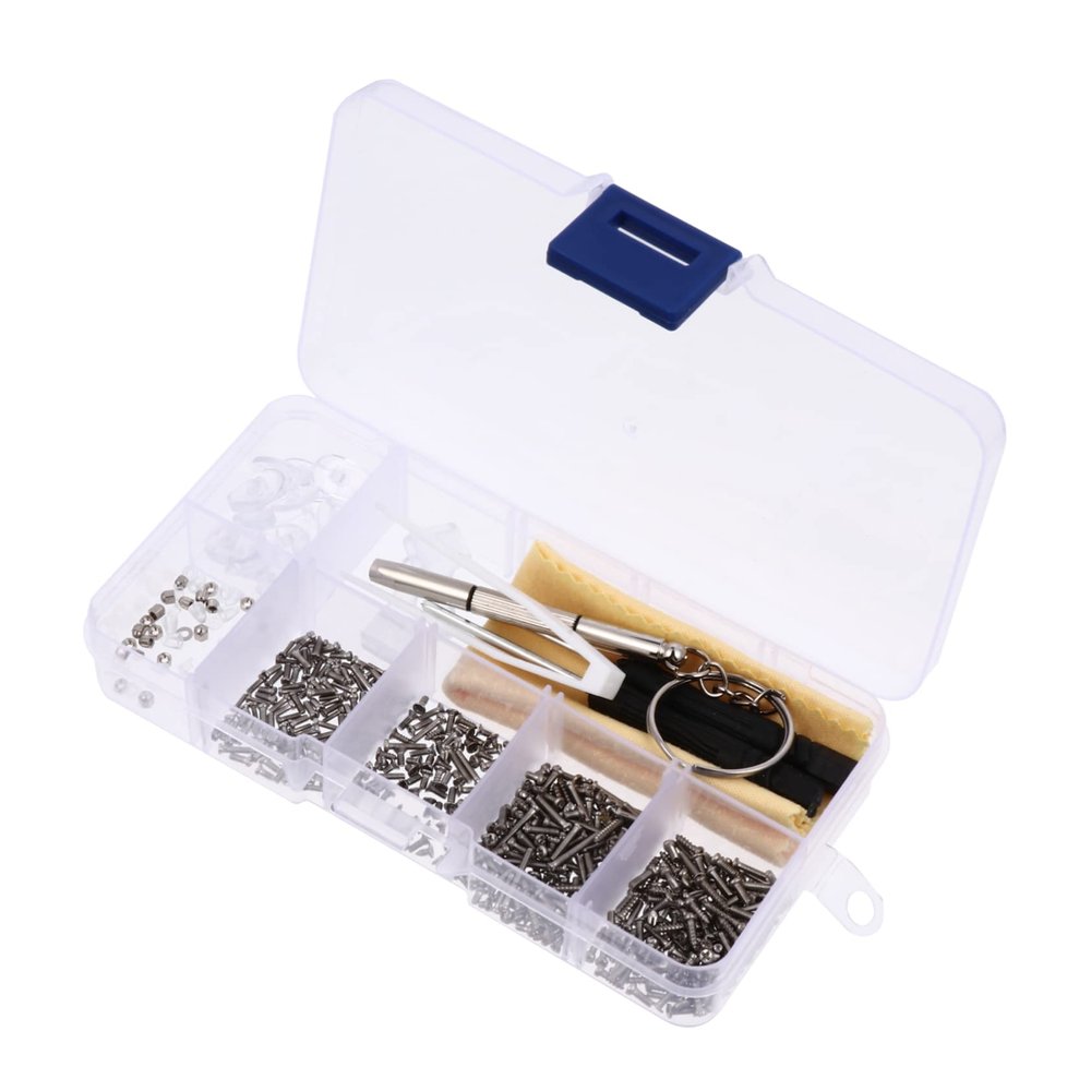Anneome Full Eyewear Repair Kit Includes Screwdriver Tweezer Replacement Nose Pads for Glasses for DIY Repairs