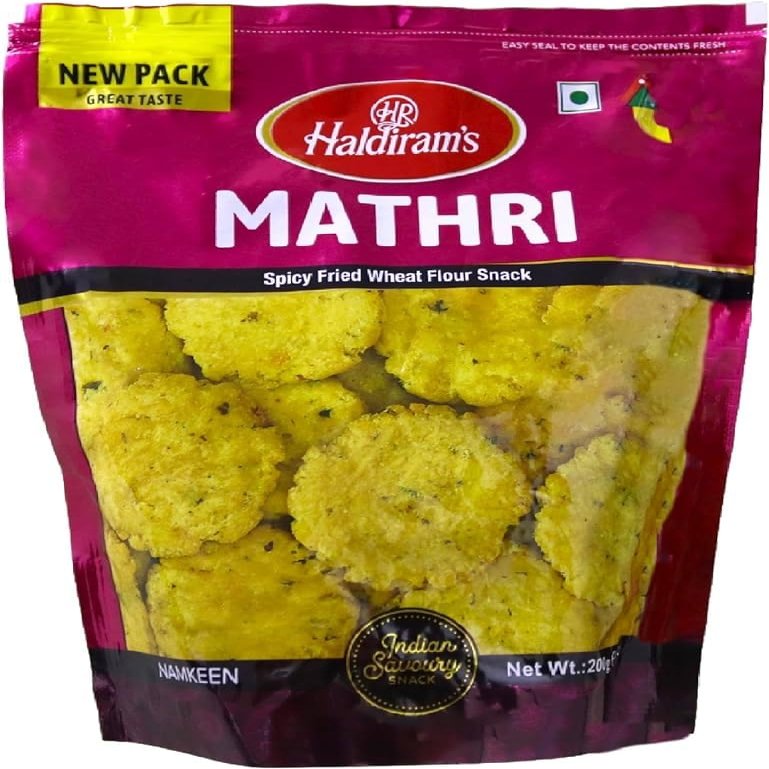 Haldiram's Mathri 200g (Pack of 6) | Traditional Indian Snack | Crispy & Flaky | Perfect Tea-Time Snack
